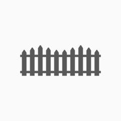 fence icon, picket vector, grate illustration