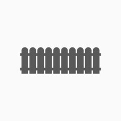 fence icon, picket vector, grate illustration