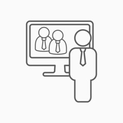 video conference icon, video chat vector, video call illustration