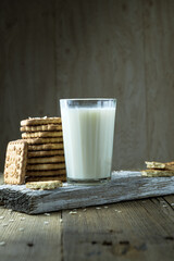 glass of milk and bread