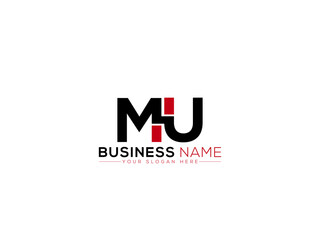 Modern MU Logo Image, Creative Mu um Logo Letter Vector Icon Design For Your Simple Business