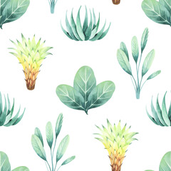 watercolor seamless pattern. floral background tropical blooming flowers and leaves with Australian animals and birds. Plants, animals and flowers of Australia. for fabric, textile, packaging, childre