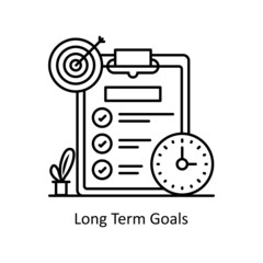 Long Term Goals vector Outline Icon Design illustration. Training Symbol on White background EPS 10 File