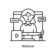 Webinar vector Outline Icon Design illustration. Training Symbol on White background EPS 10 File