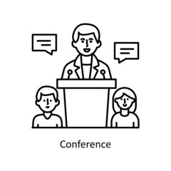 Conference vector Outline Icon Design illustration. Training Symbol on White background EPS 10 File