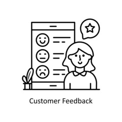 Customer Feedback vector Outline Icon Design illustration. Training Symbol on White background EPS 10 File