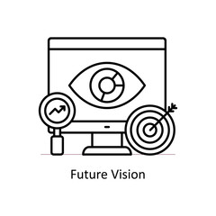 Future Vision vector Outline Icon Design illustration. Training Symbol on White background EPS 10 File
