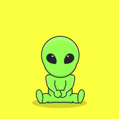 alien astronaut  galaxy universe space robot interstellar cute character vector icon cartoon doodle