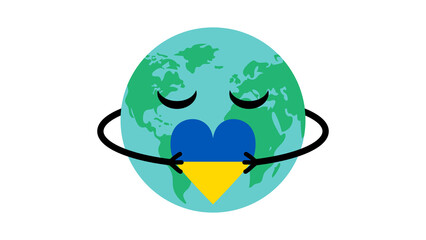 Flag of Ukraine vector design. Pease for Ukraine