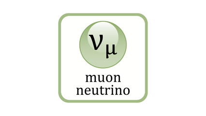 Muon neutrino icon. Standard Model of Elementary Particles vector design