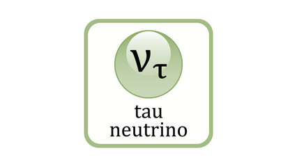 Tau neutrino icon. Standard Model of Elementary Particles vector design