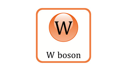 W boson icon. Standard Model of Elementary Particles vector design
