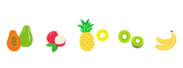 南国の果物アイコンセット