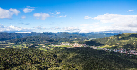 Naklejka premium Panoramic image of the city of Urubici, SC, Brazil.