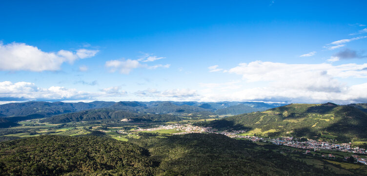 Panoramic image of the city of Urubici, SC, Brazil.
