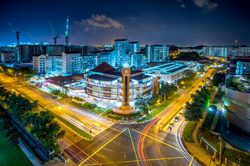 Fototapeta na wymiar Nights-cape of Boon Lay covered in lights of her many residents. 