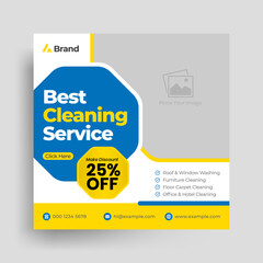 Cleaning service social media post design | web banner layout | square flyer | Instagram post design template