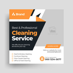 Professional cleaning service social media post design | web banner layout | square flyer | Instagram post design template