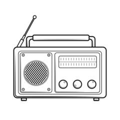 Vector Radio Vintagevector line art vintage radio