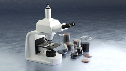 Laboratorio clínico, material de laboratorio para análisis clínicos. Reactivos para prueba de laboratorio.