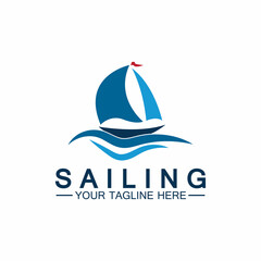 Sailing boat logo Template vector