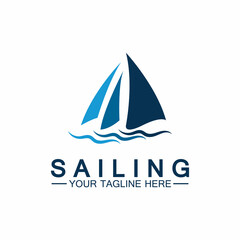 Sailing boat logo Template vector