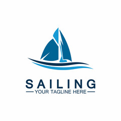 Sailing boat logo Template vector