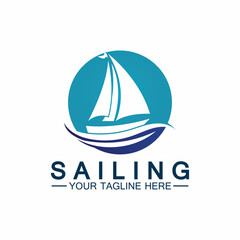 Sailing boat logo Template vector