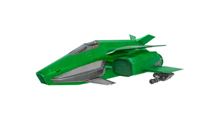 super sonic space ship in white background cool side view