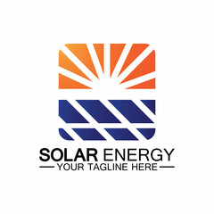 Solar Energy Logo Design Vector Template
