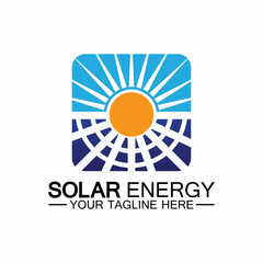 Solar Energy Logo Design Vector Template