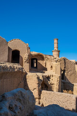 Ruins of the adobe village of Kharanaq in Iran