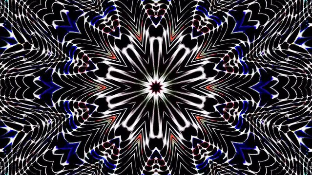 Beautiful abstract kaleidoscope that shines, a radiant light that regulates the subtle movements