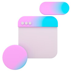 Blank social network post. Modern minimal design. 3d rendering.