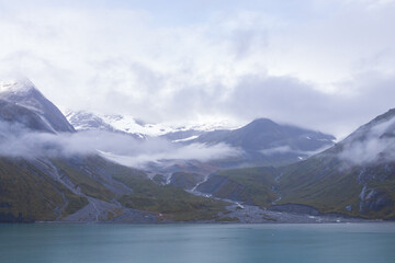 Foggy day at Glacier Bay National Park, Alaska
