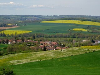 Obraz premium Paysage campagnard et culture du colza.