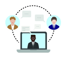 Video conference Communication technology online meeting. remote work and freelance concept.
