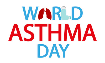 World Asthma Day typography, vector art illustration.