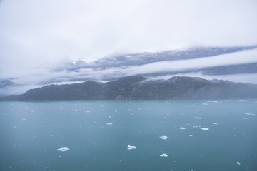 Ice chunks in the water at Glacier Bay, Alaska, USA

