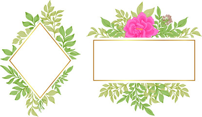 rose flower frame watercolor decoration