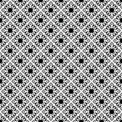 Fototapeta premium Black and white seamless pattern texture. Greyscale ornamental graphic design. Mosaic ornaments. Pattern template. Vector illustration. EPS10.
