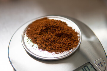Powdered chaga mushroom powder. Medicinal chaga mushroom for brewing tea