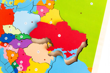 Ucraina nel puzzle d'europa, pezzo staccato, europa © fotorealis