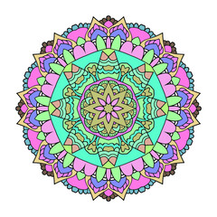 Colorful Mandala Art Beautiful Ethnic Floral background