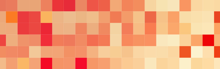 Abstract orange gradient square mosaic banner background. Vector illustration.