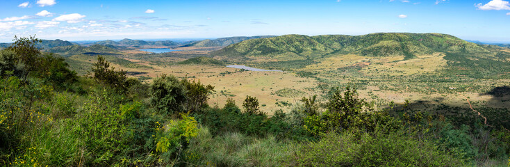 Pilanesberg Nature Reserve, South Africa, panoramic image.  