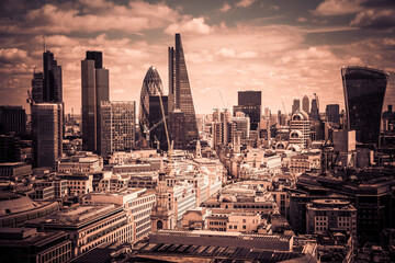 Fototapeta na wymiar Panorama of the London Business Center