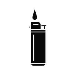 Gas Lighter Icon. Ignition, Burner Symbol Color Editable