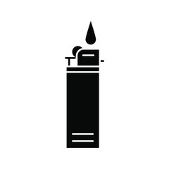 Gas Lighter Icon. Ignition, Burner Symbol Color Editable