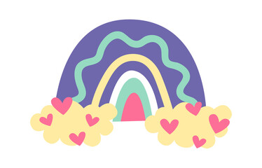 Fototapeta premium Cartoon Childish Rainbow. Vector illustration